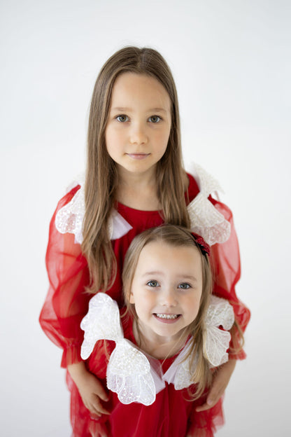 Mergaitiška suknelė - Raudona + sparniukai