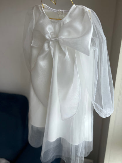 Mergaitiška suknelė - kaspinėlis ilgomis rankovėmis