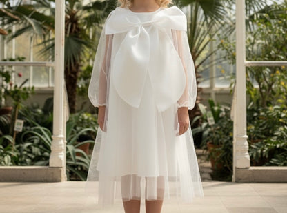 Mergaitiška suknelė - kaspinėlis ilgomis rankovėmis